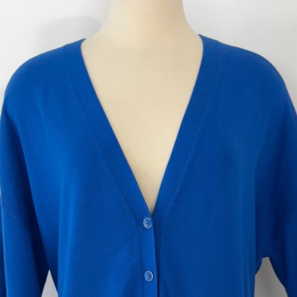 Talbots Royal Blue V-Neck Button Down Cardigan Sweater 2X Petite NWT - Picture 3 of 11